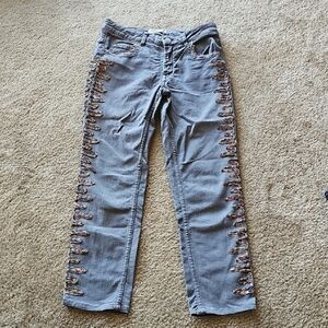 Isabel Étoile Marant Gray Jeans Size 36 Multicolor Embroidery